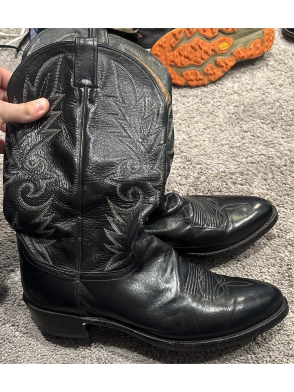 Nice! Dan Post Men's 13D Milwaukee Leather Cowboy Boots Black